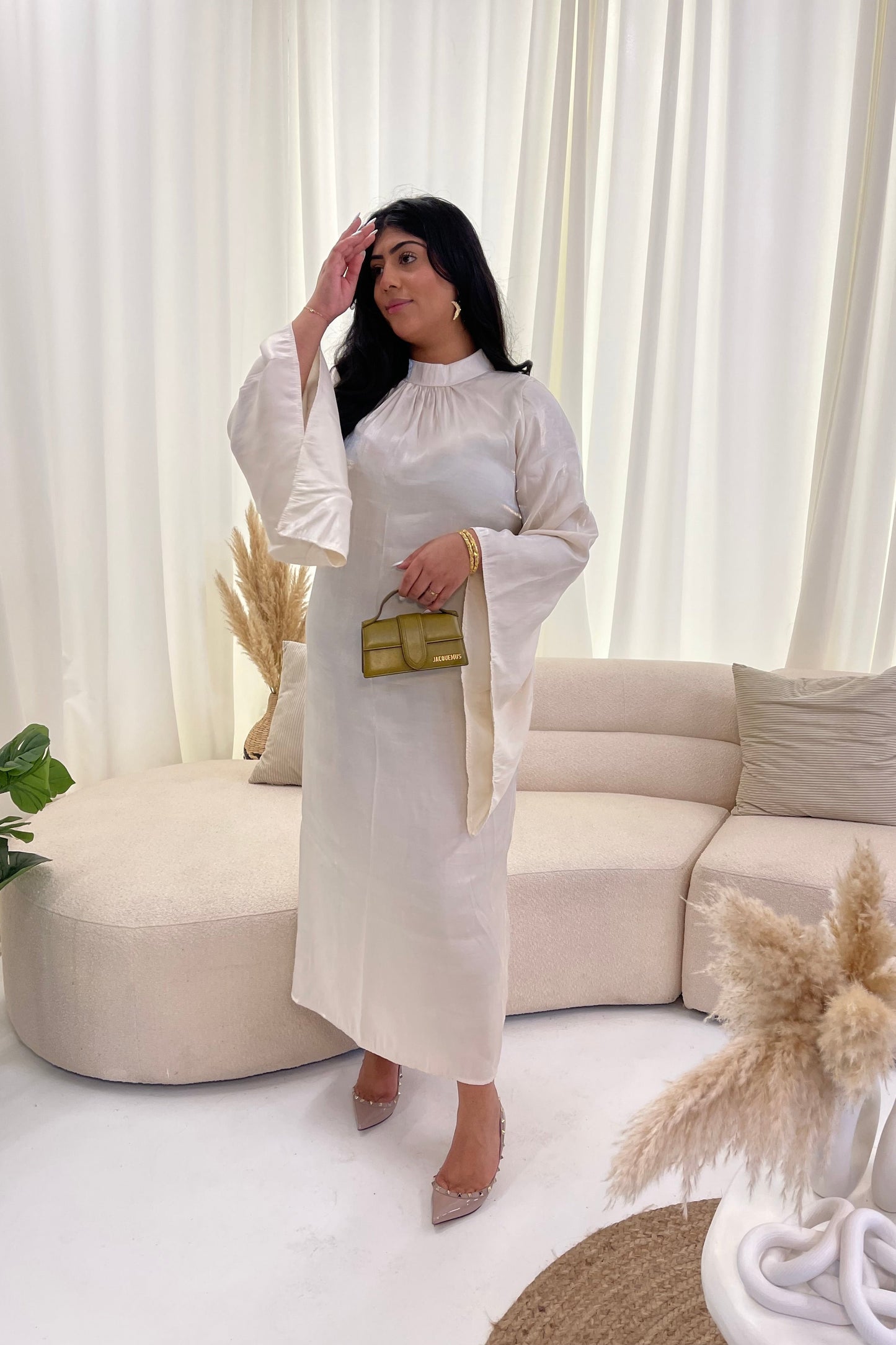 Serene Beige Shimmer Dress