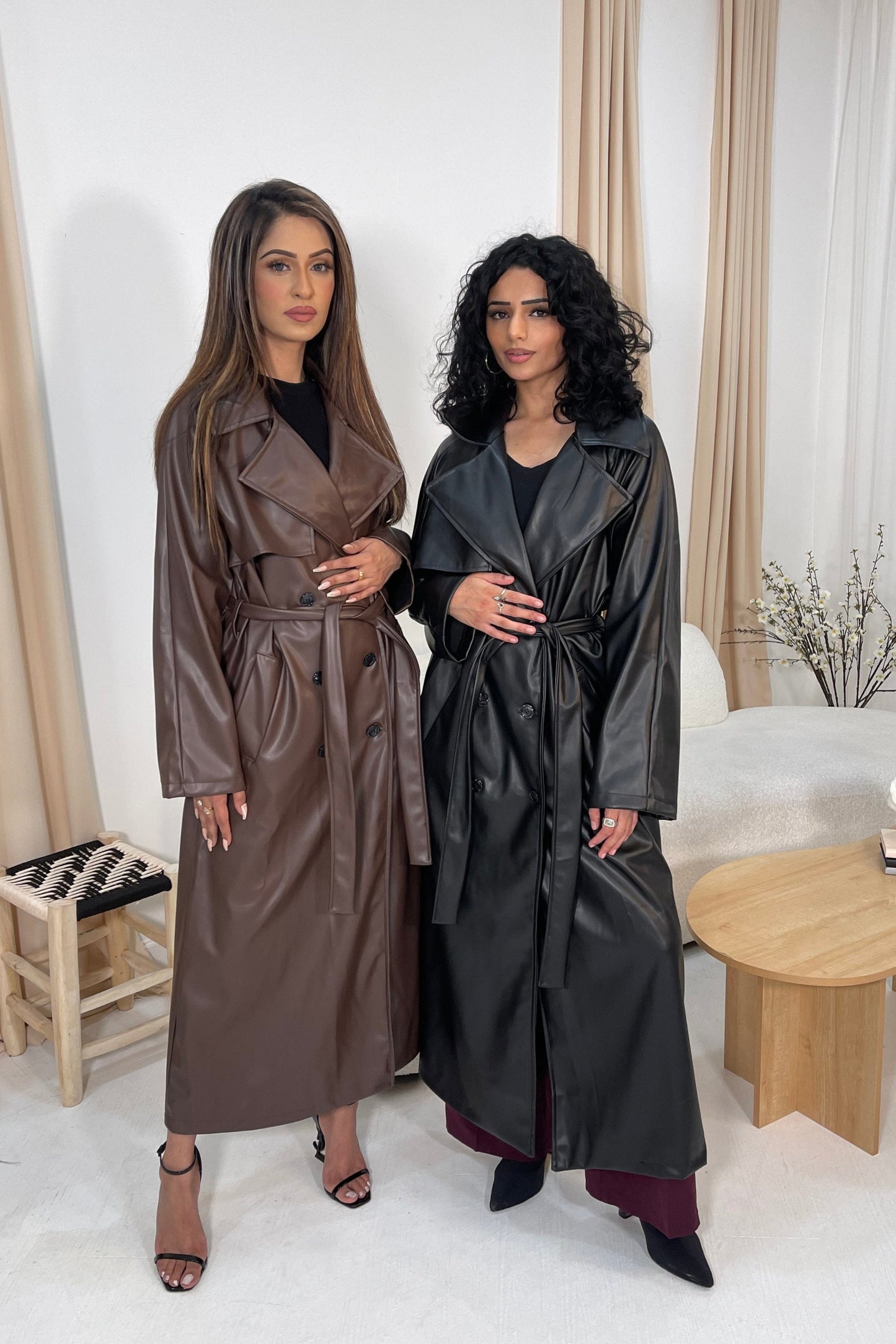Aurora Leather Trench Coat