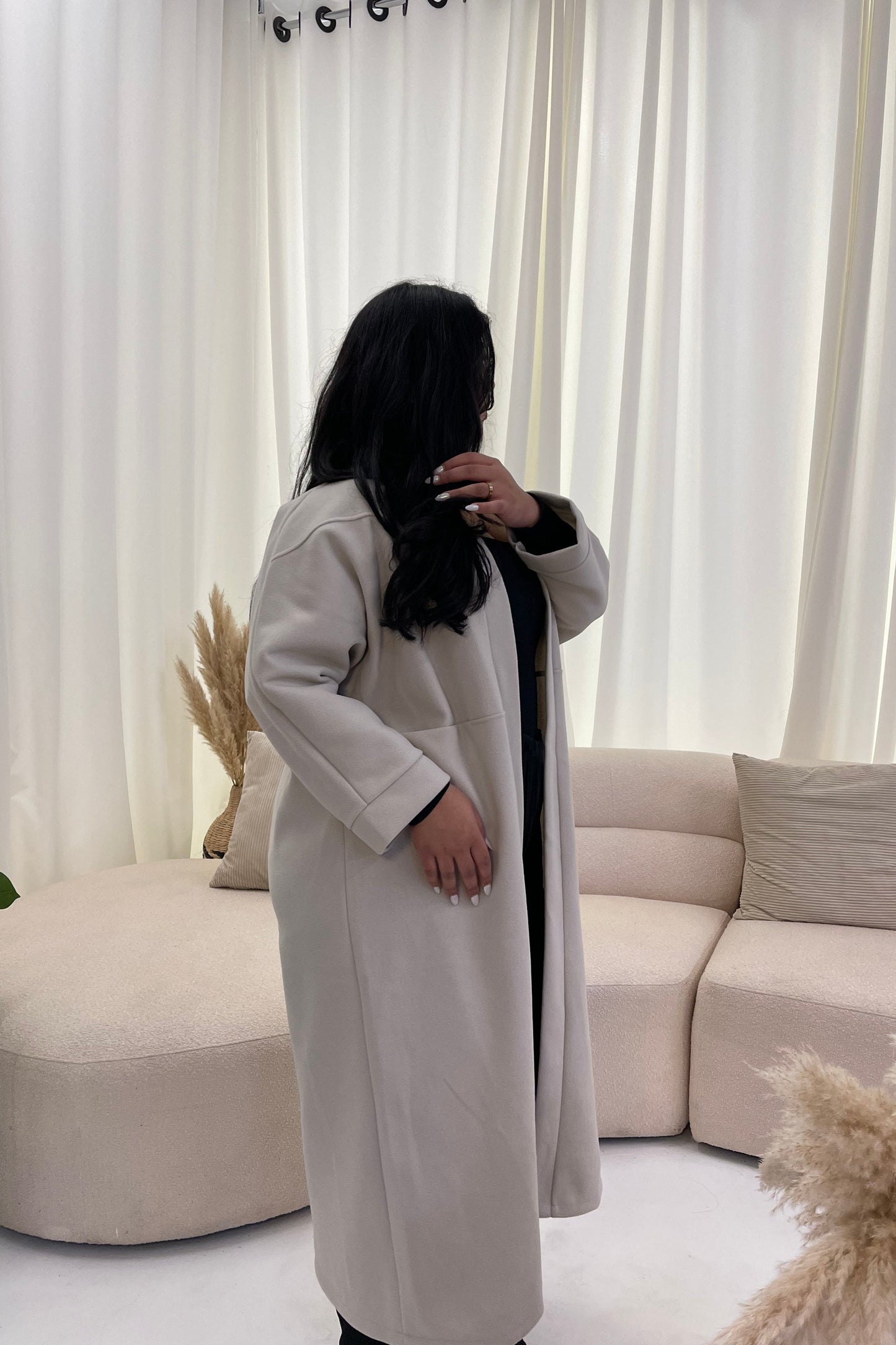 Layla White Oversized Long Coat